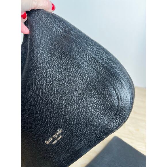 Kate Spade New York Roulette Medium Black Pebbled Messenger Bag and Wallet Set - Picture 8 of 11